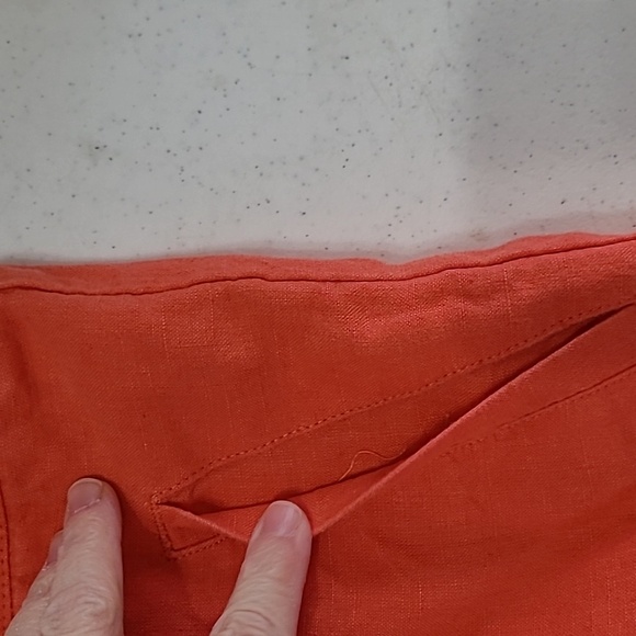 Liz Claiborne Orange/Salmon Wide-Leg Linen Pants size 14 - Picture 3 of 9